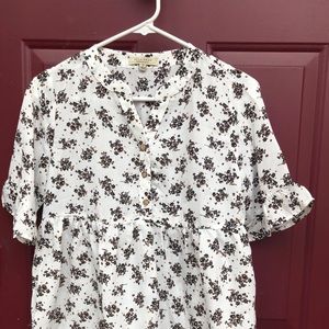 Flowered Empire Blouse